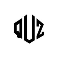 quz letter logo-ontwerp met veelhoekvorm. quz veelhoek en kubusvorm logo-ontwerp. quz zeshoek vector logo sjabloon witte en zwarte kleuren. quz monogram, business en onroerend goed logo.