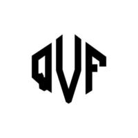 qvf letter logo-ontwerp met veelhoekvorm. qvf veelhoek en kubusvorm logo-ontwerp. qvf zeshoek vector logo sjabloon witte en zwarte kleuren. qvf-monogram, bedrijfs- en onroerendgoedlogo.