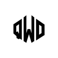 qwo letter logo-ontwerp met veelhoekvorm. qwo veelhoek en kubusvorm logo-ontwerp. qwo zeshoek vector logo sjabloon witte en zwarte kleuren. qwo monogram, bedrijfs- en onroerend goed logo.