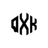 qxk letter logo-ontwerp met veelhoekvorm. qxk veelhoek en kubusvorm logo-ontwerp. qxk zeshoek vector logo sjabloon witte en zwarte kleuren. qxk monogram, bedrijfs- en onroerend goed logo.