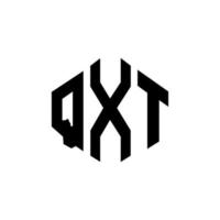 qxt letter logo-ontwerp met veelhoekvorm. qxt veelhoek en kubusvorm logo-ontwerp. qxt zeshoek vector logo sjabloon witte en zwarte kleuren. qxt-monogram, bedrijfs- en onroerendgoedlogo.