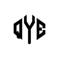 qye letter logo-ontwerp met veelhoekvorm. qye veelhoek en kubusvorm logo-ontwerp. qye zeshoek vector logo sjabloon witte en zwarte kleuren. qye monogram, bedrijfs- en onroerend goed logo.