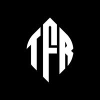 tfr cirkel letter logo ontwerp met cirkel en ellipsvorm. tfr ellipsletters met typografische stijl. de drie initialen vormen een cirkellogo. tfr cirkel embleem abstracte monogram brief mark vector. vector