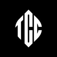 tcc cirkel letter logo-ontwerp met cirkel en ellipsvorm. tcc ellipsletters met typografische stijl. de drie initialen vormen een cirkellogo. tcc cirkel embleem abstracte monogram brief mark vector. vector