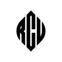 rcu cirkel letter logo ontwerp met cirkel en ellipsvorm. rcu ellipsletters met typografische stijl. de drie initialen vormen een cirkellogo. rcu cirkel embleem abstracte monogram brief mark vector. vector