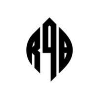 rqb cirkel letter logo ontwerp met cirkel en ellipsvorm. rqb ellipsletters met typografische stijl. de drie initialen vormen een cirkellogo. rqb cirkel embleem abstracte monogram brief mark vector. vector