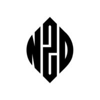 nzd cirkel letter logo ontwerp met cirkel en ellipsvorm. nzd ellipsletters met typografische stijl. de drie initialen vormen een cirkellogo. nzd cirkel embleem abstracte monogram brief mark vector. vector