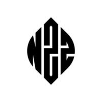 nzz cirkel letter logo-ontwerp met cirkel en ellipsvorm. nzz ellipsletters met typografische stijl. de drie initialen vormen een cirkellogo. nzz cirkel embleem abstracte monogram brief mark vector. vector