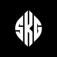 skg cirkel letter logo ontwerp met cirkel en ellipsvorm. skg ellipsletters met typografische stijl. de drie initialen vormen een cirkellogo. skg cirkel embleem abstracte monogram brief mark vector. vector