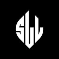 sll cirkel letter logo-ontwerp met cirkel en ellipsvorm. sll ellipsletters met typografische stijl. de drie initialen vormen een cirkellogo. sll cirkel embleem abstracte monogram brief mark vector. vector