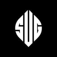 sug cirkel letter logo ontwerp met cirkel en ellipsvorm. sug ellips letters met typografische stijl. de drie initialen vormen een cirkellogo. sug cirkel embleem abstracte monogram brief mark vector. vector