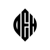 oeh cirkel letter logo-ontwerp met cirkel en ellipsvorm. oeh ellipsletters met typografische stijl. de drie initialen vormen een cirkellogo. oeh cirkel embleem abstracte monogram brief mark vector. vector