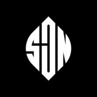 sjn cirkel letter logo ontwerp met cirkel en ellipsvorm. sjn ellipsletters met typografische stijl. de drie initialen vormen een cirkellogo. sjn cirkel embleem abstracte monogram brief mark vector. vector