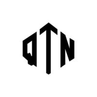 qtn-letterlogo-ontwerp met veelhoekvorm. qtn logo-ontwerp met veelhoek en kubusvorm. qtn zeshoek vector logo sjabloon witte en zwarte kleuren. qtn-monogram, bedrijfs- en onroerendgoedlogo.