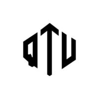 qtu letter logo-ontwerp met veelhoekvorm. qtu veelhoek en kubusvorm logo-ontwerp. qtu zeshoek vector logo sjabloon witte en zwarte kleuren. qtu-monogram, bedrijfs- en onroerendgoedlogo.