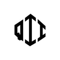 qii letter logo-ontwerp met veelhoekvorm. qii veelhoek en kubusvorm logo-ontwerp. qii zeshoek vector logo sjabloon witte en zwarte kleuren. qii monogram, bedrijfs- en vastgoedlogo.
