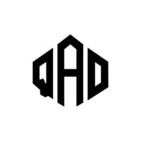 qao letter logo-ontwerp met veelhoekvorm. qao veelhoek en kubusvorm logo-ontwerp. qao zeshoek vector logo sjabloon witte en zwarte kleuren. qao-monogram, bedrijfs- en onroerendgoedlogo.