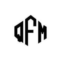 qfm letter logo-ontwerp met veelhoekvorm. qfm veelhoek en kubusvorm logo-ontwerp. qfm zeshoek vector logo sjabloon witte en zwarte kleuren. qfm-monogram, bedrijfs- en onroerendgoedlogo.