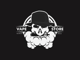 schedel hoofd vape logo vector