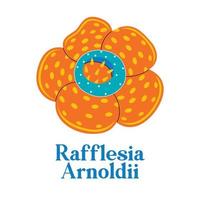 rafflesia arnoldii in platte ontwerpstijl vector