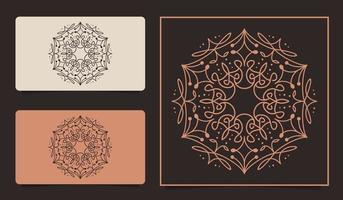 mandala logo luxe, achtergrondontwerp en visitekaartje.premium vector