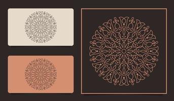 mandala logo luxe, achtergrondontwerp en visitekaartje.premium vector