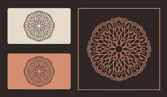 mandala logo luxe, achtergrondontwerp en visitekaartje.premium vector