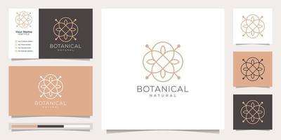 vrouwelijk en bloemig botanisch, logo geschikt voor spa salon, skin hair beauty boutique en cosmetisch, company.premium vector