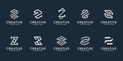 set van abstracte eerste letter z logo ontwerpsjabloon. pictogrammen voor zaken van luxe, elegant, eenvoudig. premium vector