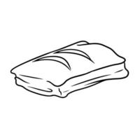 zwart-wit afbeelding, heerlijk bladerdeeg gebakken broodje, vectorillustratie in cartoon-stijl op een witte achtergrond vector