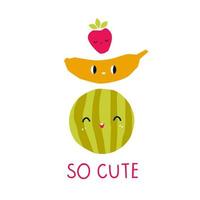 schattige fruitprint baby. kinder zomer illustratie voor een t-shirt of mok vector