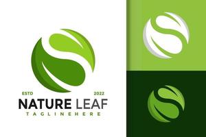 s natuur blad modern logo vector ontwerpsjabloon