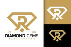 letter r diamanten sieraden logo ontwerp, merk identiteit logo's vector, modern logo, logo ontwerpen vector illustratie sjabloon