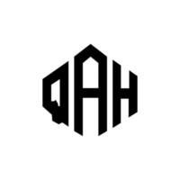 qah letter logo-ontwerp met veelhoekvorm. qah veelhoek en kubusvorm logo-ontwerp. qah zeshoek vector logo sjabloon witte en zwarte kleuren. qah-monogram, bedrijfs- en onroerendgoedlogo.