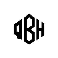 qbh letter logo-ontwerp met veelhoekvorm. qbh veelhoek en kubusvorm logo-ontwerp. qbh zeshoek vector logo sjabloon witte en zwarte kleuren. qbh-monogram, bedrijfs- en onroerendgoedlogo.