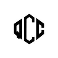 qcc letter logo-ontwerp met veelhoekvorm. qcc veelhoek en kubusvorm logo-ontwerp. qcc zeshoek vector logo sjabloon witte en zwarte kleuren. qcc-monogram, bedrijfs- en onroerendgoedlogo.