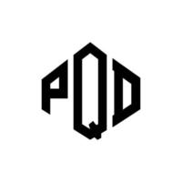 pqd letter logo-ontwerp met veelhoekvorm. pqd veelhoek en kubusvorm logo-ontwerp. pqd zeshoek vector logo sjabloon witte en zwarte kleuren. pqd-monogram, bedrijfs- en onroerendgoedlogo.