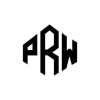 prw letter logo-ontwerp met veelhoekvorm. prw veelhoek en kubusvorm logo-ontwerp. prw zeshoek vector logo sjabloon witte en zwarte kleuren. prw monogram, business en onroerend goed logo.