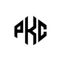 pkc letter logo-ontwerp met veelhoekvorm. pkc veelhoek en kubusvorm logo-ontwerp. pkc zeshoek vector logo sjabloon witte en zwarte kleuren. pkc-monogram, bedrijfs- en onroerendgoedlogo.