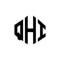 qhi letter logo-ontwerp met veelhoekvorm. qhi veelhoek en kubusvorm logo-ontwerp. qhi zeshoek vector logo sjabloon witte en zwarte kleuren. qhi monogram, bedrijfs- en onroerend goed logo.