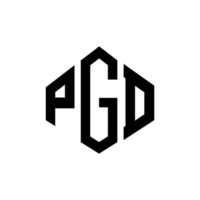 pgd letter logo-ontwerp met veelhoekvorm. pgd veelhoek en kubusvorm logo-ontwerp. pgd zeshoek vector logo sjabloon witte en zwarte kleuren. pgd-monogram, bedrijfs- en onroerendgoedlogo.