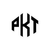 pkt letter logo-ontwerp met veelhoekvorm. pkt veelhoek en kubusvorm logo-ontwerp. pkt zeshoek vector logo sjabloon witte en zwarte kleuren. pkt-monogram, bedrijfs- en onroerendgoedlogo.