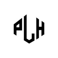 plh letter logo-ontwerp met veelhoekvorm. plh veelhoek en kubusvorm logo-ontwerp. plh zeshoek vector logo sjabloon witte en zwarte kleuren. plh monogram, bedrijfs- en onroerend goed logo.