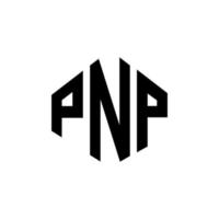 pnp letter logo-ontwerp met veelhoekvorm. pnp veelhoek en kubusvorm logo-ontwerp. pnp zeshoek vector logo sjabloon witte en zwarte kleuren. pnp-monogram, bedrijfs- en onroerendgoedlogo.