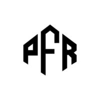 pfr letter logo-ontwerp met veelhoekvorm. pfr veelhoek en kubusvorm logo-ontwerp. pfr zeshoek vector logo sjabloon witte en zwarte kleuren. pfr-monogram, bedrijfs- en onroerendgoedlogo.