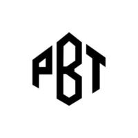 pbt letter logo-ontwerp met veelhoekvorm. pbt veelhoek en kubusvorm logo-ontwerp. pbt zeshoek vector logo sjabloon witte en zwarte kleuren. pbt-monogram, bedrijfs- en onroerendgoedlogo.