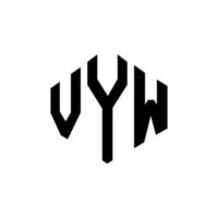 vyw letter logo-ontwerp met veelhoekvorm. vyw veelhoek en kubusvorm logo-ontwerp. vyw zeshoek vector logo sjabloon witte en zwarte kleuren. vyw monogram, business en onroerend goed logo.