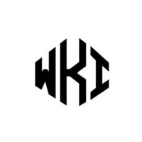 wki letter logo-ontwerp met veelhoekvorm. wki veelhoek en kubusvorm logo-ontwerp. wki zeshoek vector logo sjabloon witte en zwarte kleuren. wki monogram, business en onroerend goed logo.