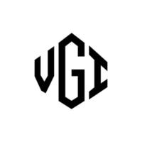 vgi letter logo-ontwerp met veelhoekvorm. vgi veelhoek en kubusvorm logo-ontwerp. vgi zeshoek vector logo sjabloon witte en zwarte kleuren. vgi-monogram, bedrijfs- en onroerendgoedlogo.