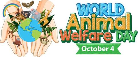 wereld dierenwelzijnsdag 4 oktober vector